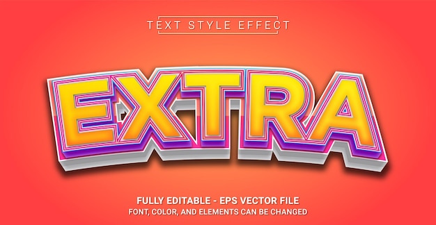 Extra Text Style Effect Graphic Design Element