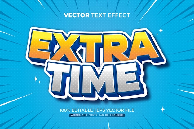 Vector extra tijd bewerkbare tekst-effect