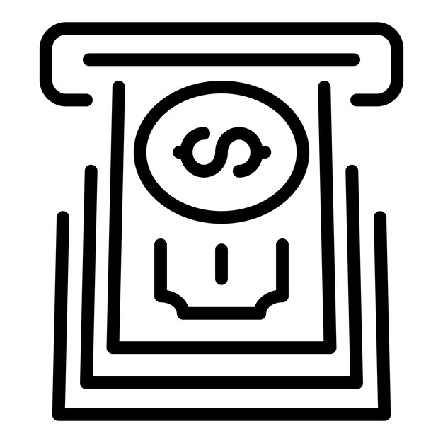 Vettore icona estratto denaro contante icona vettoriale estratto denaro contante per il web design isolato su sfondo bianco