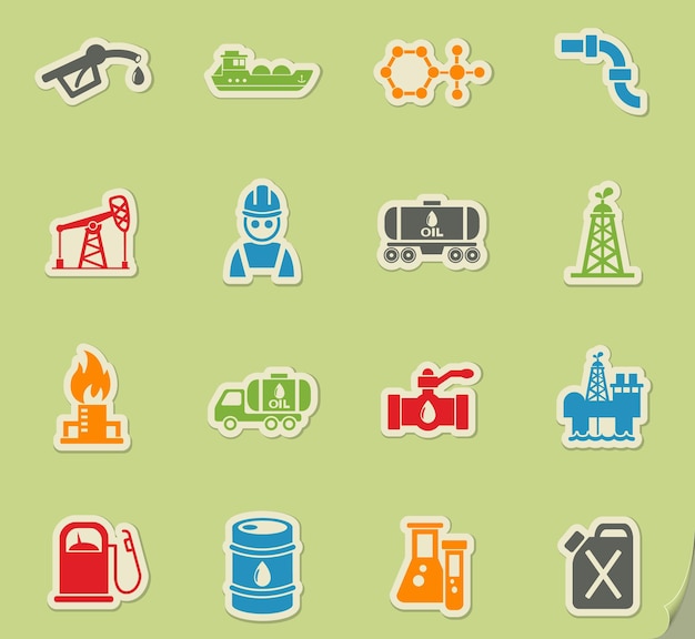 Vector extractie van olie icon set