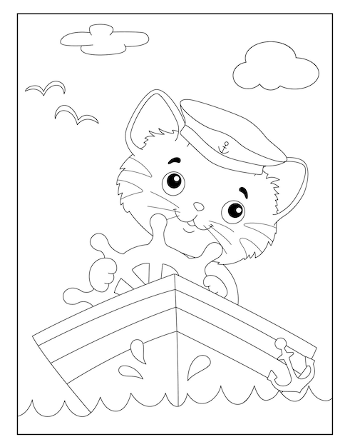 Extraordinarily beautiful cat coloring pages for kids