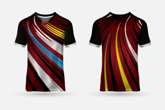 Extraordinary sports jersey design tshirts with front and back view vector