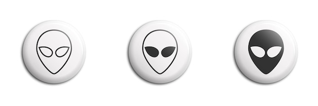 Extraterrestrial alien face or head symbol vector illustration