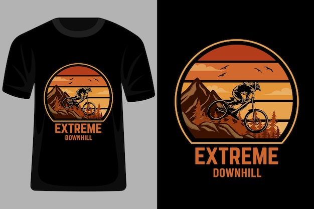 Extreem downhill retro vintage t-shirtontwerp