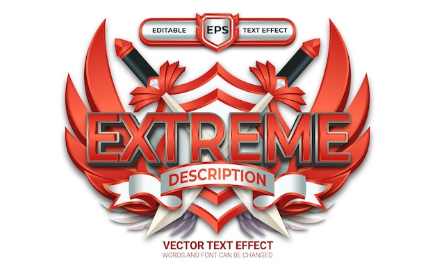 Extreme badge with editable text effect