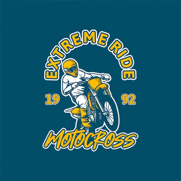 Extreme rit motorcross illustratie