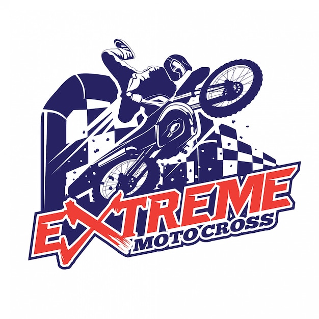 Vector extreme sport motocross