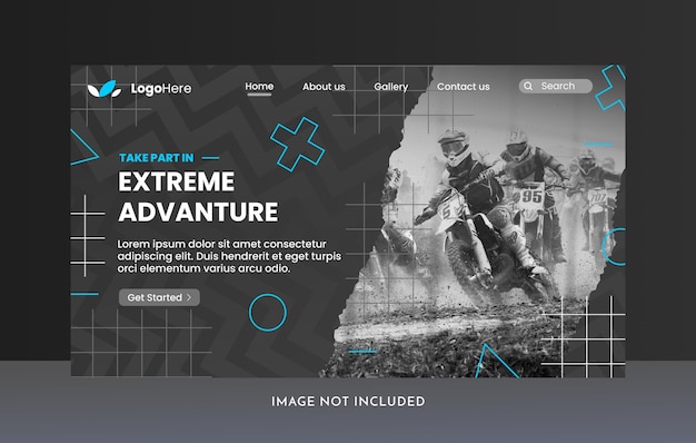 Extreme sports landing page template for web