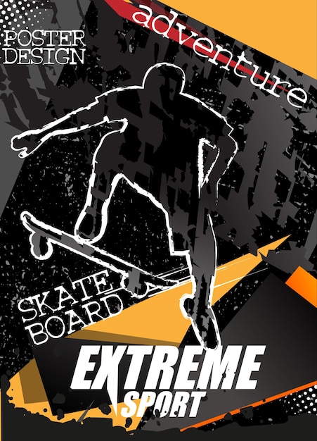 Vector extreme sports series poster design