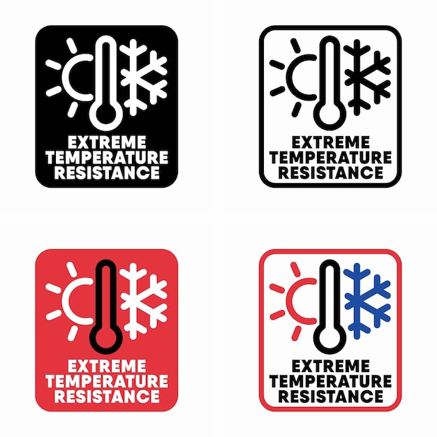 Extreme Temperature Resistance vector information sign