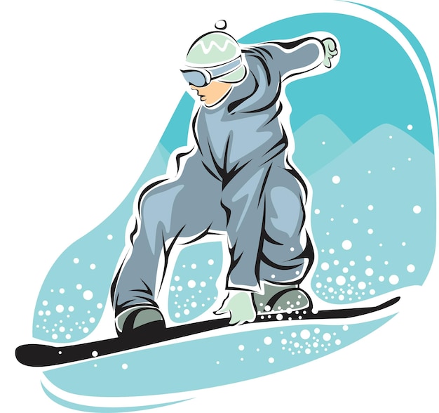 Extreme wintersport snowboard embleem