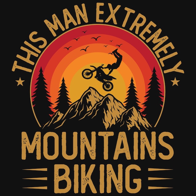 Extremely mountain biking vintage tshirt design