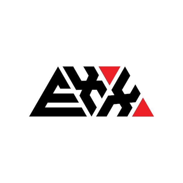 Vettore exx triangolo lettera logo design con forma di triangolo exx triangolo logo design monogramma exx triungolo vettoriale logo modello con colore rosso exx logo triangolare semplice elegante e lussuoso logo exx