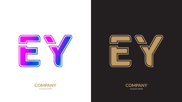 EY letter colorful logo in the circle Vector design template elements