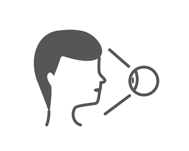 Eye authorization line icon