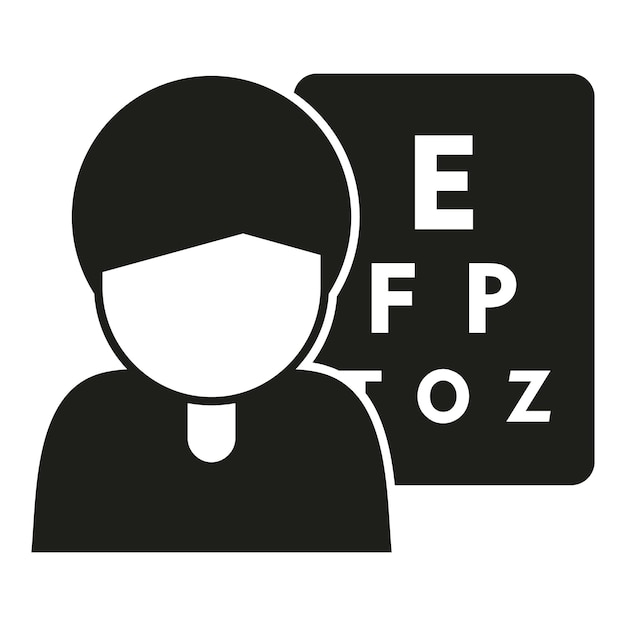 Icona banner occhio vettore semplice occhiali di prova esame visivo