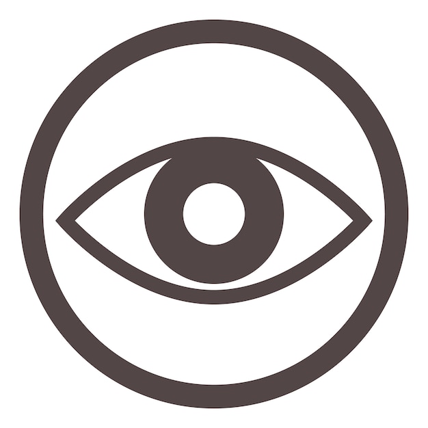 Eye black icon Vision round line symbol