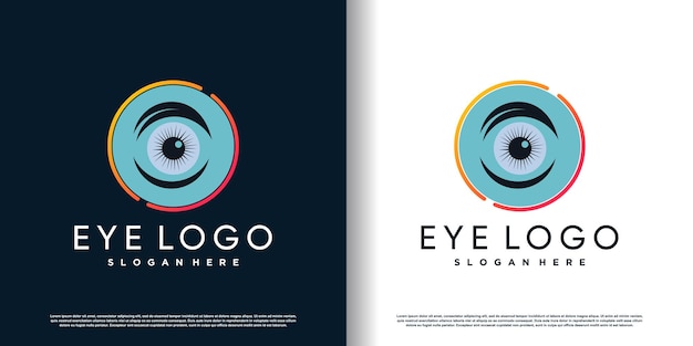 Eye care logo icon with creative and modern concept premium vector