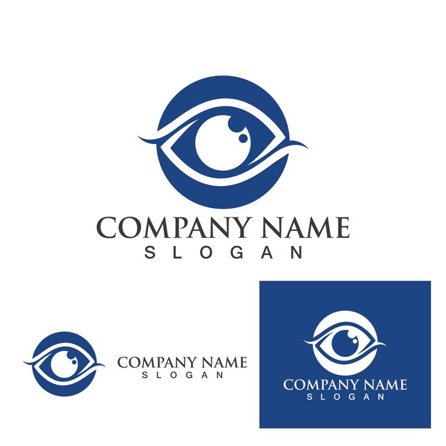 Приложение для векторных иконок с логотипом и символами ухода за глазами