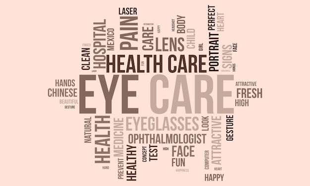 Eye Care world cloud background Health awareness Vector illustration design concept