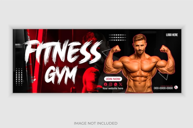 Eye catching fitness and Gym Facebook cover Design for social media banner