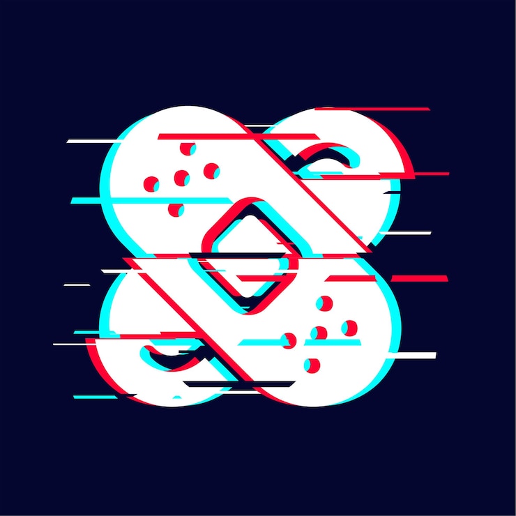 Vector eye catching glitched plaster icon