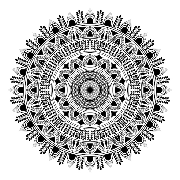 Eye catching and looks great mandala design in black and white