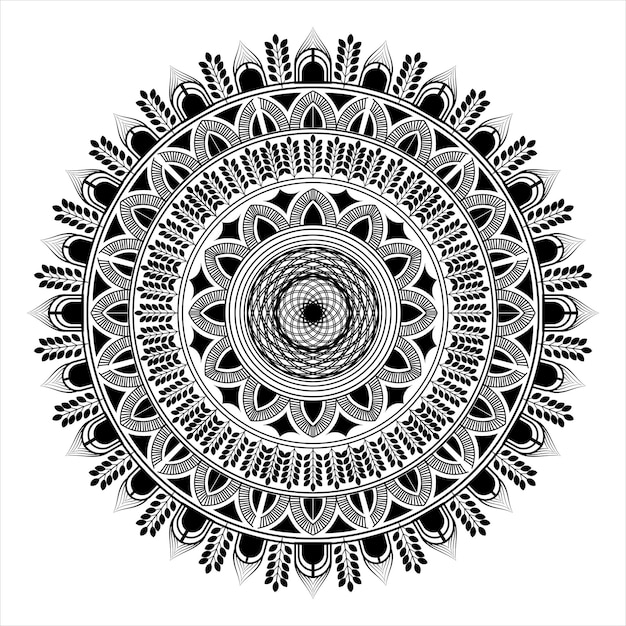 Eye catching and looks great mandala design in black and white