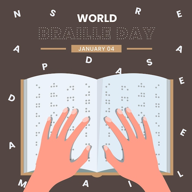 Vector eye catching world braille day template design