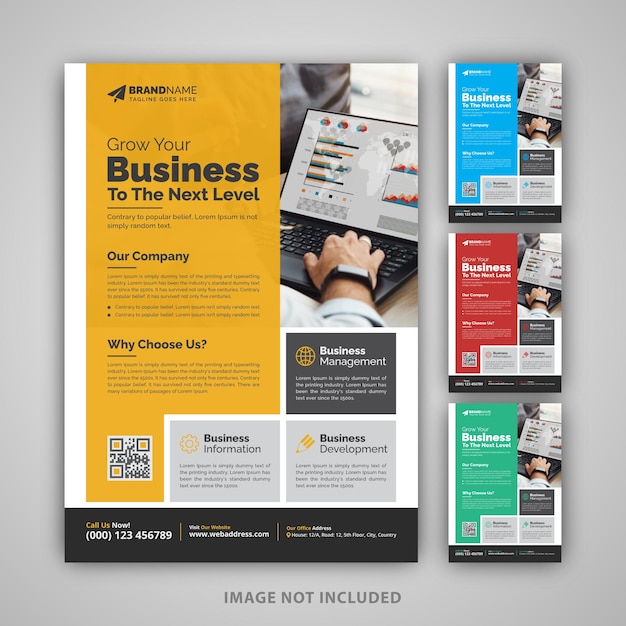Vector eye catchy creatieve corporate business flyer leaflet pamphlet template design layout