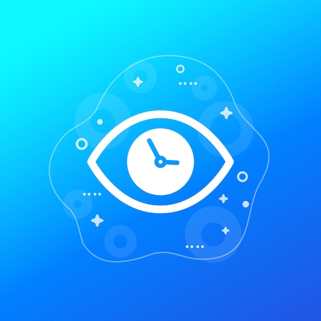 Eye and clock time icon vector