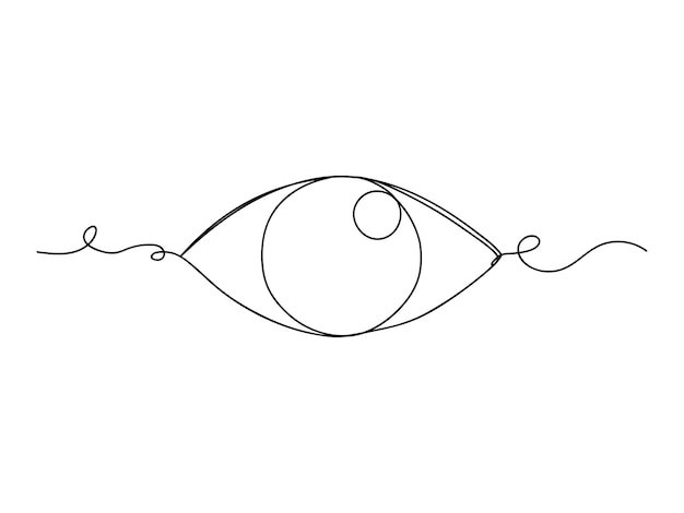 Vector eye continuous one line art isolated vector illustration