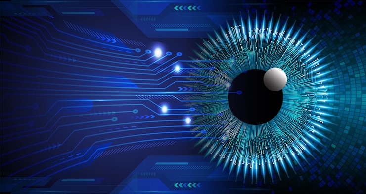 Vector eye cyber circuit future technology concept background