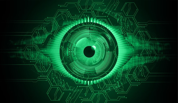 eye cyber circuit future technology concept background