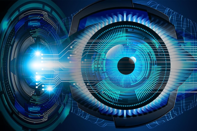 eye cyber circuit future technology concept background