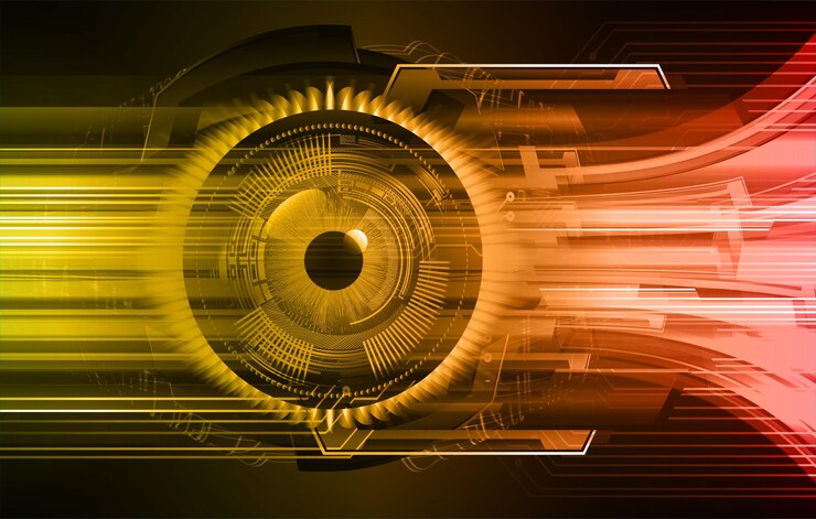 Vector eye cyber circuit future technology concept background