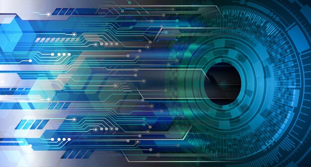 Vector eye cyber circuit future technology concept background