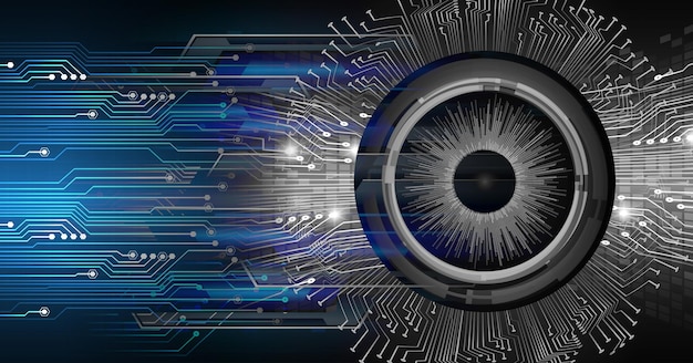 eye cyber circuit future technology concept background