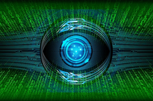 Eye cyber circuit future technology concept background