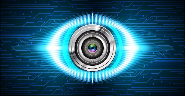 Eye cyber circuit future technology concept background