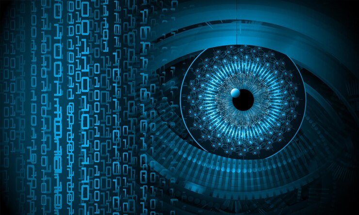 Vector eye cyber circuit future technology concept background