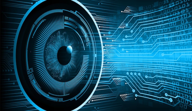 eye cyber circuit future technology concept background