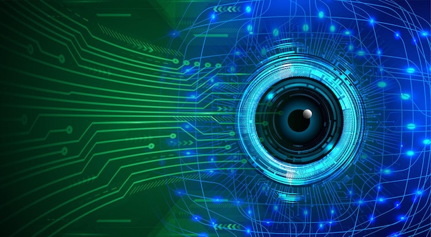 Vector eye cyber circuit future technology concept background