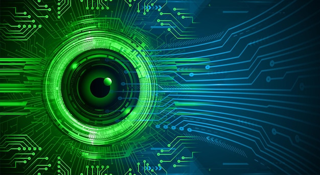 eye cyber circuit future technology concept background