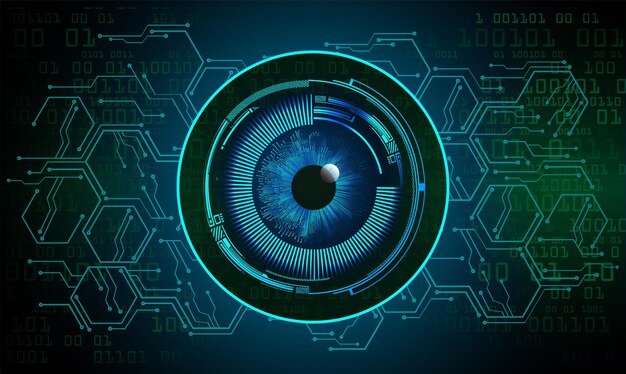 Eye cyber circuit future technology concept background