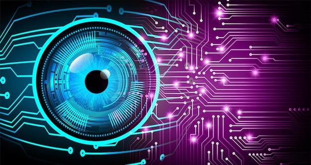 eye cyber circuit future technology concept background