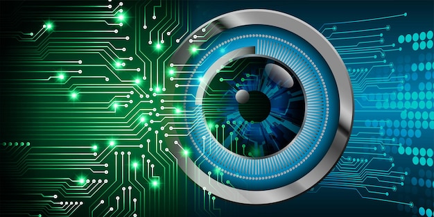 eye cyber circuit future technology concept background