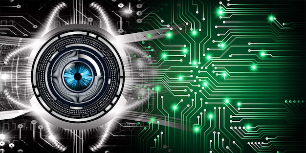 eye cyber circuit future technology concept background