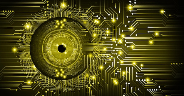 eye cyber circuit future technology concept background