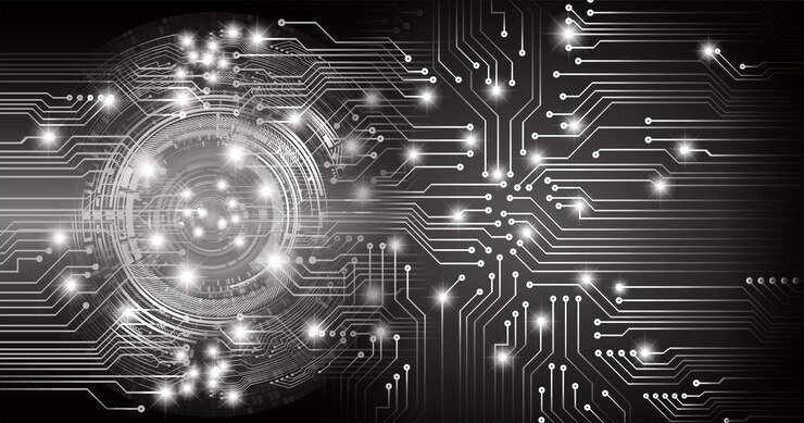 Vector eye cyber circuit future technology concept background